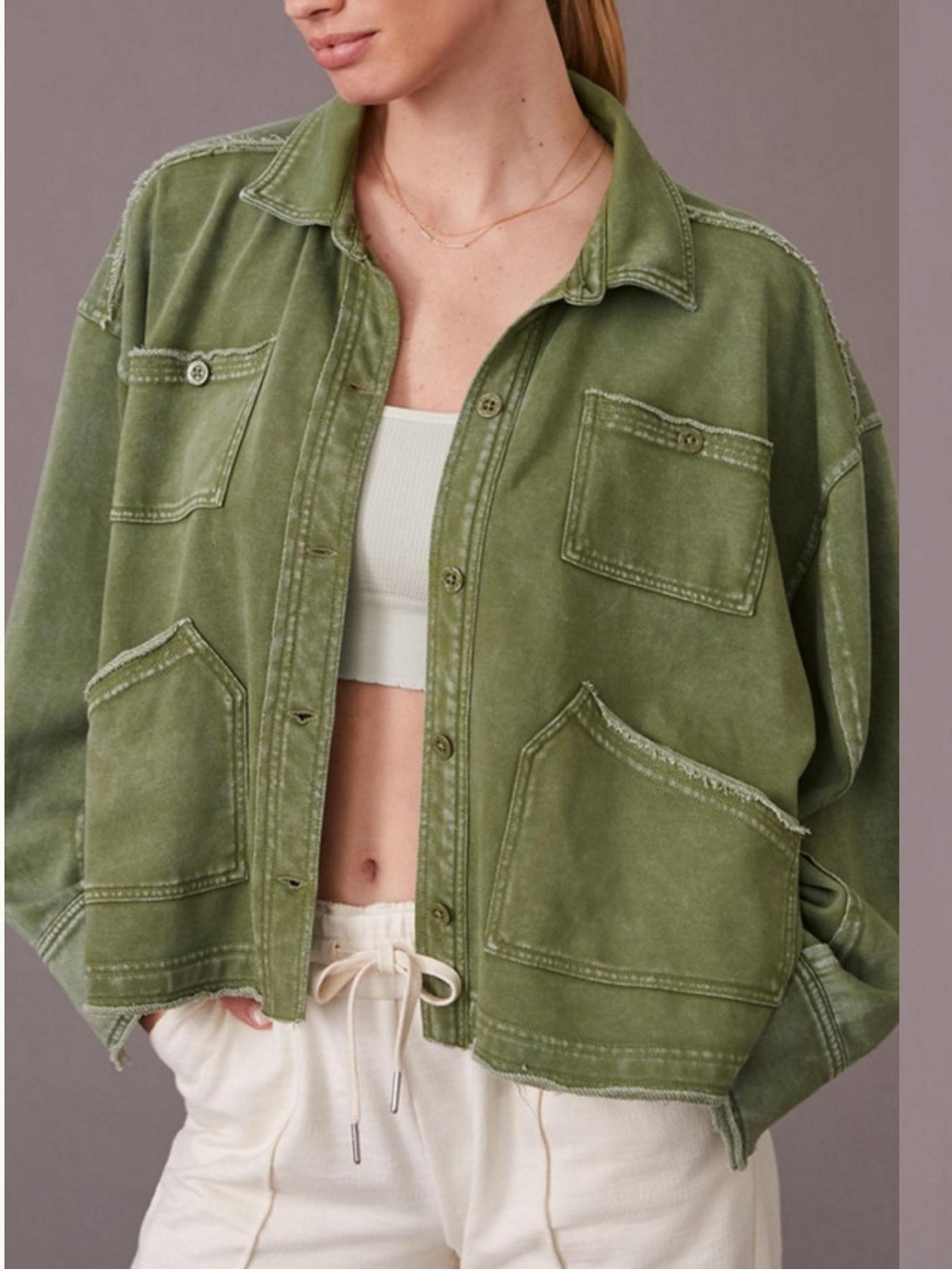 Anthropologie Daily Practice Utility Sweatshirt Jacket Size S